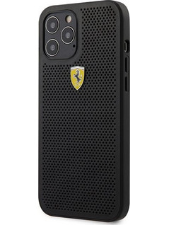 Ferrari On Track Perforated Back Cover Black (iPhone 12 Pro Max)
