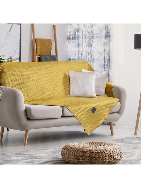 Beauty Home Ριχτάρι Διθέσιου Καναπέ 180x250 Art 8412 Ώχρα