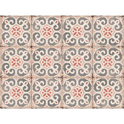 Contento Matteo Placemat Σουπλά Βινυλίου 40x30 - Φθαρμένο Vintage Πλακάκι - Ροζ