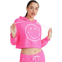 Ellesse x Smiley Di San Γυναικείο Αθλητικό Crop Top με Κουκούλα Φούξια SML09107