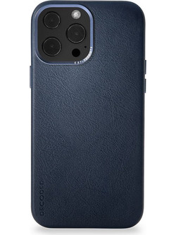 Decoded Leather Back Cover Navy Blue (iPhone 13 Pro Max)