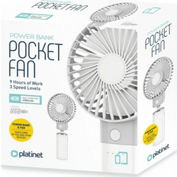 Μίνι Ανεμιστήρας Powerbank Platinet 4.000 mAh - Λευκό