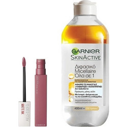 Maybelline Superstay Matte Ink Liquid Lipstick 15 Lover 5ml + Garnier SkinActive Micellar Cleansing Water In Oil 400ml