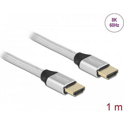 DeLOCK Καλώδιο HDMI Braided HDMI Male to HDMI Male 1m Silver