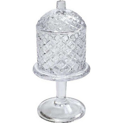Φοντανιέρα Με Πόδι Και Καπάκι ORT128 12x12x25cm Clear Espiel Γυαλί