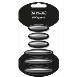 Μαγνητάκια Herlitz Ellipse Just Black 6τεμ. Μεταλλικό Ανθρακί