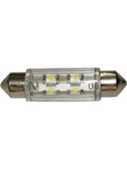 Λαμπάκι LED 12V T11 39mm ψυχρό λευκό - 2x4 LEDs 360o