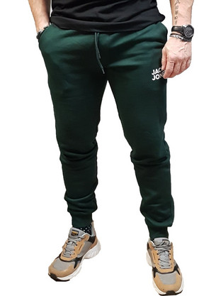 Jack & Jones Ανδρικό Παντελόνι Φόρμας με Λάστιχο Χακί 12178421