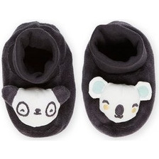 Βρεφικά Παντοφλάκια με Panda και Κοάλα ΜΑΥΡΟ