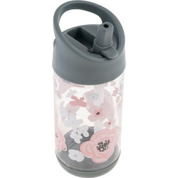 Stephen Joseph Charcoal Flower Παιδικό Μπουκάλι Πλαστικό BPA Free με Καλαμάκι Ανθρακί SJ112245