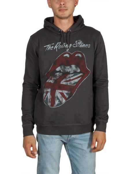 Amplified The Rolling Stones UK Tongue Ανδρικό Φούτερ με Κουκούλα Σκούρο Γκρι ZAV390UKB