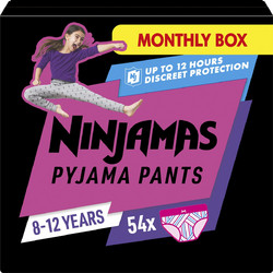Pampers Ninjamas Girl Pyjama Night Pants Monthly Pack Πάνες Βρακάκι 27-43kg 54τμχ