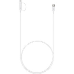 Καλώδιο SAMSUNG USB-Α σε Micro USB και Type-C με αντάπτορα Λευκό