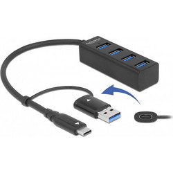 DeLOCK 63828-DL USB Hub 3.0 USB-C με 4 Θύρες USB-A
