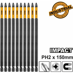 Κατσαβιδόμυτες 1/4" Ingco SDBIM11PH263 - 10 Μύτες PH2 150mm SDBIM11PH263