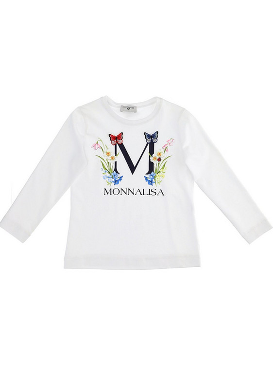 Monnalisa Παιδικό T-Shirt Μακρυμάνικο Λευκό 115602SB-5201-0099