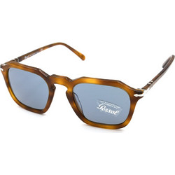 Persol PO3292/S 96/56 Ανδρικά Γυαλιά Ηλίου Τετράγωνα Κοκάλινα Ταρταρούγα με Μπλε Καθρέπτη Φακό