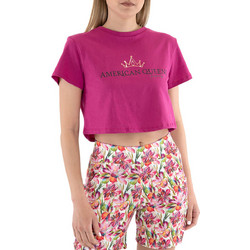 Μπλούζα Κοντομάνικη Kendal + Kylie Loose Cropped T-shirt KKW3611640-FUCSHIA Γυναικείο