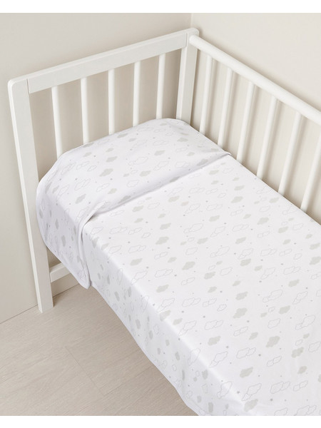 Prenatal Clouds Κουβέρτα Αγκαλιάς Βαμβακερή 75x85 Γκρι