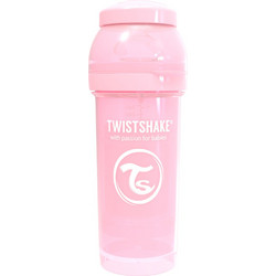 Twistshake Πλαστικό Μπιμπερό με Θηλή Σιλικόνης κατά των Κολικών 2m+ Pastel Pink 260ml