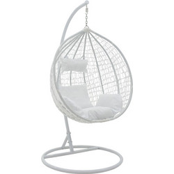 Pakoworld Zafer Κρεμαστή Κούνια Φωλιά Wicker Λευκή 135-000002