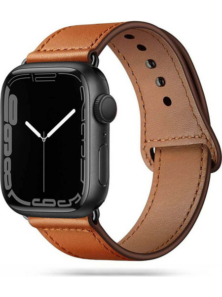 Tech-Protect LeatherFit Λουράκι Δερμάτινο Brown (Apple Watch 42 / 44 / 45mm)