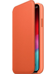 Θήκη Γνήσια Apple Δερμάτινη πορτοφόλι για Apple iPhone XS - SUNSET ΠΟΡΤΟΚΑΛΙ - MVFC2ZMA