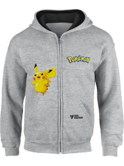Takeposition Pikachu Παιδική Ζακέτα Φούτερ με Κουκούλα και Φερμουάρ Γκρι 812-1180-07