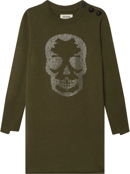 Zadig & Voltaire Παιδικό Φόρεμα Μάλλινο Χακί X12179-64E