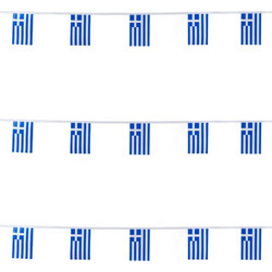 Ελληνική Σημαία Υφασμάτινη Γιρλάντα 14x21cm 6 Μέτρα