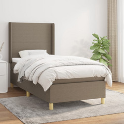 vidaXL Κρεβάτι Boxspring με Στρώμα Taupe 90x200cm 3131805