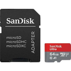 Sandisk Ultra microSDXC 64GB Class 10 U1 UHS-I A1 80MB/s + Adapter