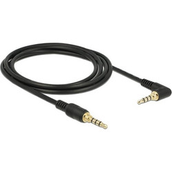 DeLock καλώδιο 3.5mm γωνιακό, 24AWG, Gold plated, 2m, μαύρο - (85613)