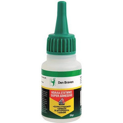 Κόλλα στιγμής κυανοακρυλική 25τεμ. SUPER ADHESIVE 20gr διάφανη ισχυρή, ταχύτατης ωρίμανσης για επαγγελματική χρήση, αντοχή στην υγρασία, τα καθαριστικά και αρκετά χημικά, αντόχη συγκόλλησης 10N/mm / 8