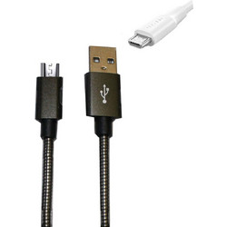 ΚΑΛΩΔΙΟ ΤΑΧΕΙΑΣ ΦΟΡΤΙΣΗΣ ΜΕΤΑΛΛΙΚΟ MICRO USB ΜΑΥΡΟ 1m (GS05)