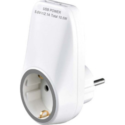 Φορτιστής με Σούκο Χωρίς Καλώδιο με 2 Θύρες USB-A 10.5W Λευκός Bulle (607063)