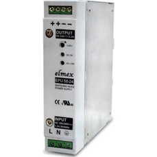 Τροφοδοτικό ράγας elmex EPU 24VDC 50W 2.2A τύπου EPU50-24 με ένδειξη LED για χαμηλό DC - 213-324050050