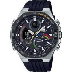 Casio Edifice Ανδρικό Ρολόι Χρονογράφος Solar με Μαύρο Καουτσούκ Λουράκι ECB-950MP-1AEF