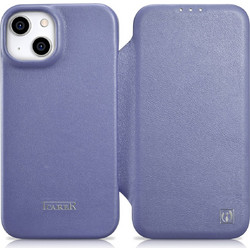iCarer CE Premium Leather Folio Case iPhone 14 Plus Magnetic Flip Leather Folio Case MagSafe Light Purple (WMI14220715-LP)