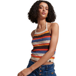 Superdry Γυναικείο Καλοκαιρινό Crop Top Πλεκτό Εκρού W6011572A-8QT