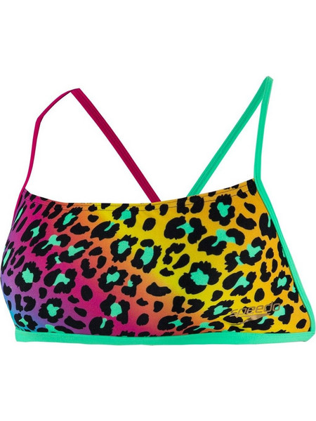 Speedo Jungleglare Allover Cross-Back Crop Αθλητικό Γυναικείο Μαγιό Bikini Top Πολύχρωμο 811727-D771