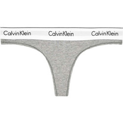 Calvin Klein Βαμβακερό Γυναικείο String Γκρι 0000F3786E-020