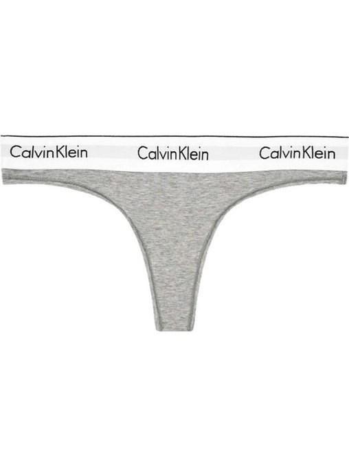 Calvin Klein Βαμβακερό Γυναικείο String Γκρι 0000F3786E-020