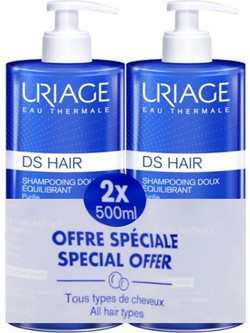 Uriage Ds Hair Soft Balancing Σαμπουάν κατά της Πιτυρίδας & της Σμηγματορροϊκής Δερματίτιδας 2x500ml