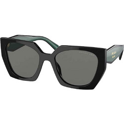 Prada PR 15WS 1AB5Z1 Γυναικεία Γυαλιά Ηλίου Πολυγωνικά Κοκάλινα Μαύρα με Μαύρο Polarized Φακό
