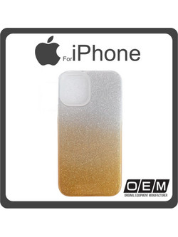 Θήκη Πλάτης - Back Cover, Silicone Σιλικόνη Glitter Powder Gold Χρυσό For iPhone 12 Pro Max