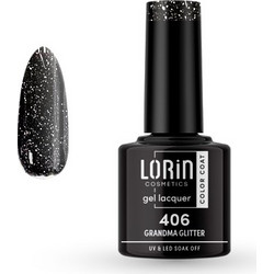 Lorin Gel Lacquer 406 Grandma Glitter Ημιμόνιμο Βερνίκι Νυχιών 8ml