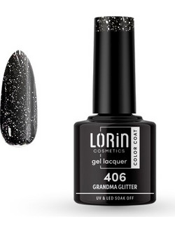Lorin Gel Lacquer 406 Grandma Glitter Ημιμόνιμο Βερνίκι Νυχιών 8ml