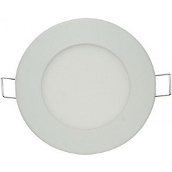 Led panel λευκό στρογγυλό χωνευτό 3W 230V 6000k ψυχρό λευκό φως 120 240lm - LPL-01010