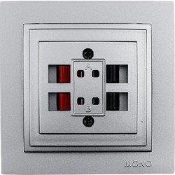 Πρίζα ηχείων Mono Electric ασημί σειρά Despina Metallic - 505-002105142
